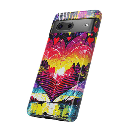 Vibrant Heart Sunset Tough Phone Case