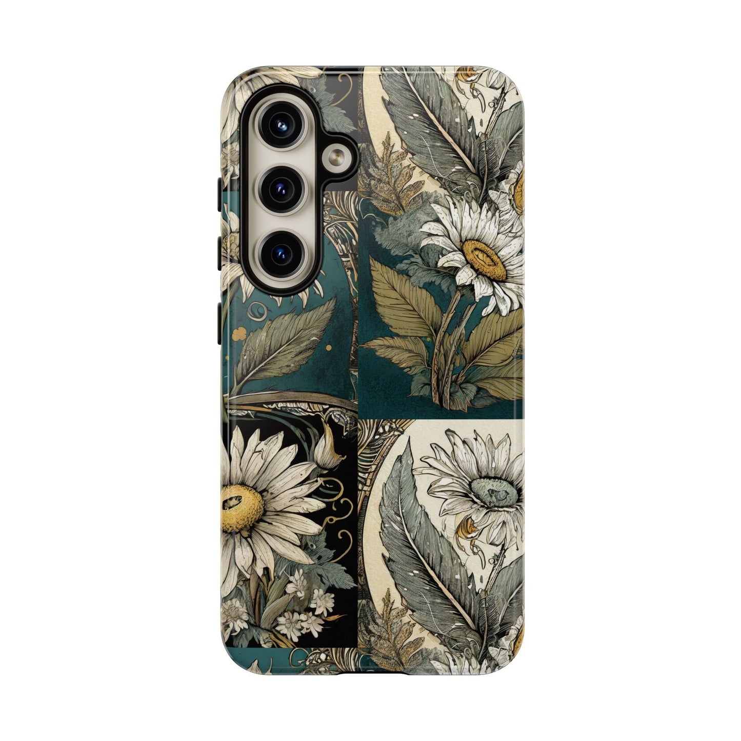 Abstract Teal Daisy Tough Phone Case