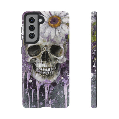 Plum Skull and Daisy Tough Phone Case