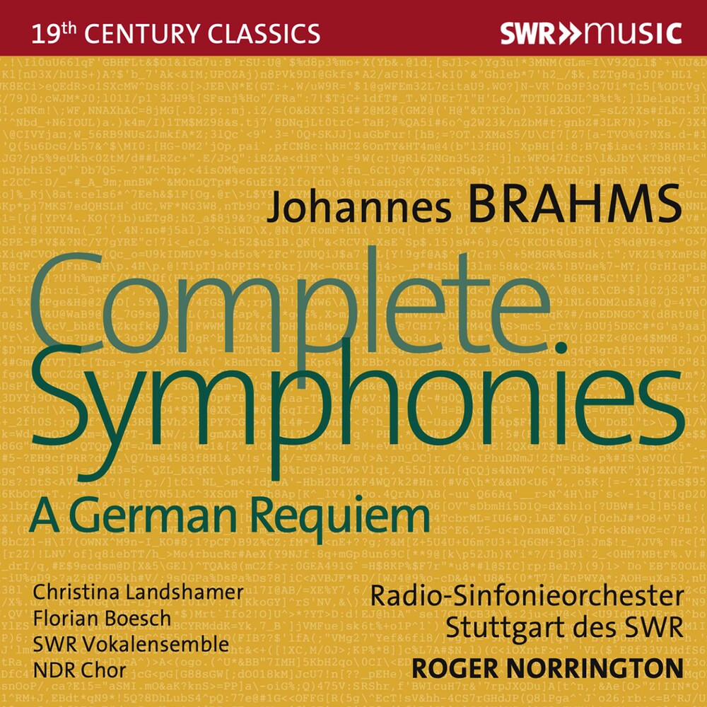 Brahms / Norrington / Ndr Chor - Complete Symphonies (4pk) [4 CD]
