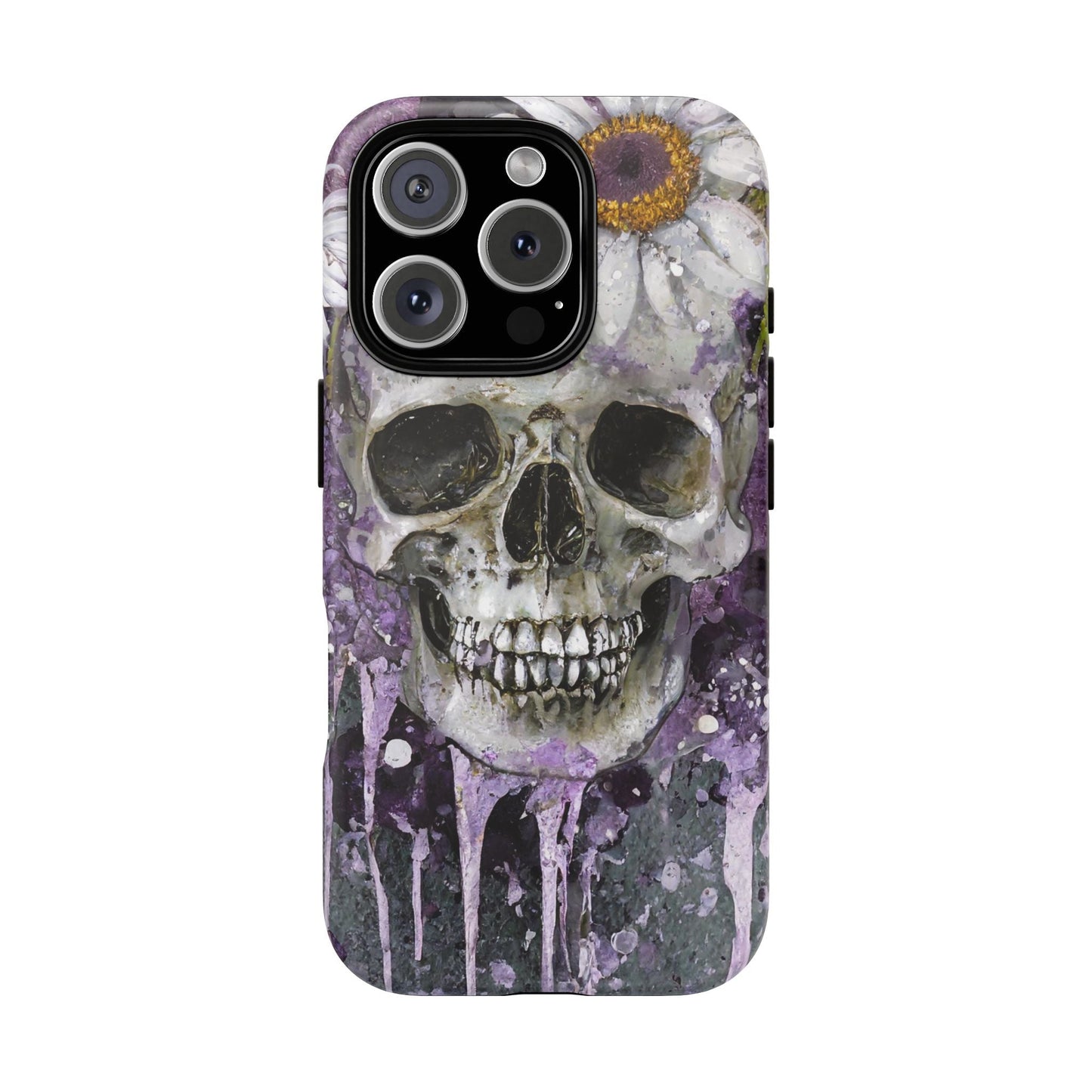 Plum Skull and Daisy Tough Phone Case