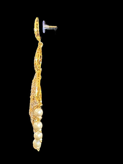 DER559 chandbali earrings in pearls ( SHIPS IN 4 WEEKS )