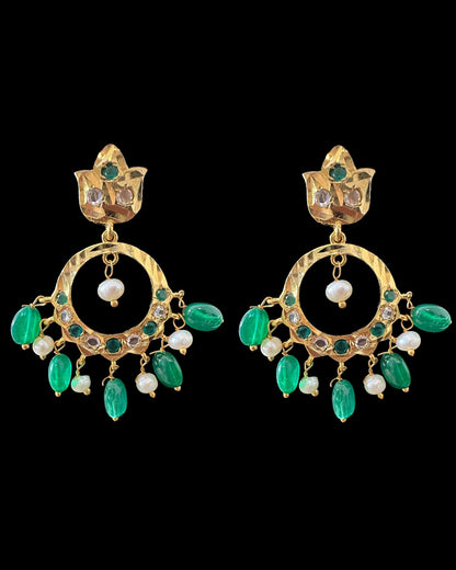 PS559 Hyderabadi / Nizami tirmani in fresh water pearls with chandbali( READY TO SHIP )