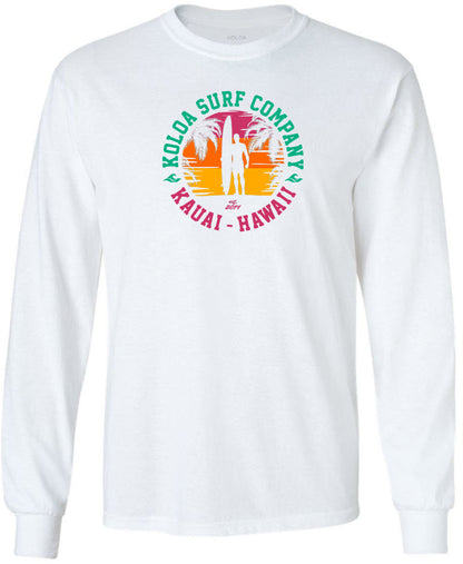 Koloa Surfer Silhouette Long Sleeve T-Shirt