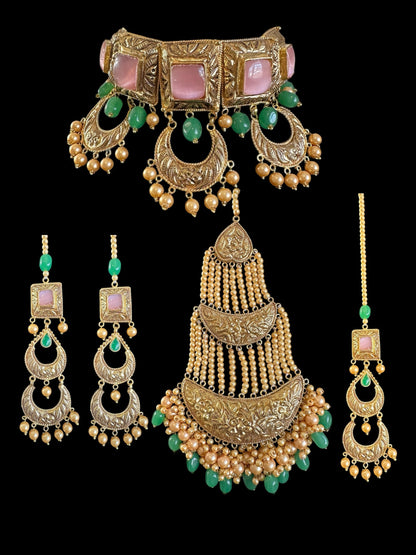 BR484 Amala bridal set in antique finish ( READY TO SHIP )