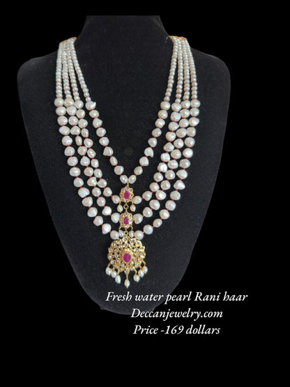 DLN70 Fresh water pearls Rani haar ( SHIPS IN 2 WEEKS  )