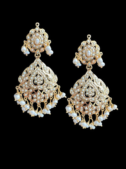 NADINE Navya gold plated earrings in silver - Fresh water pearls ( SHIPS IN 4 WEEKS )