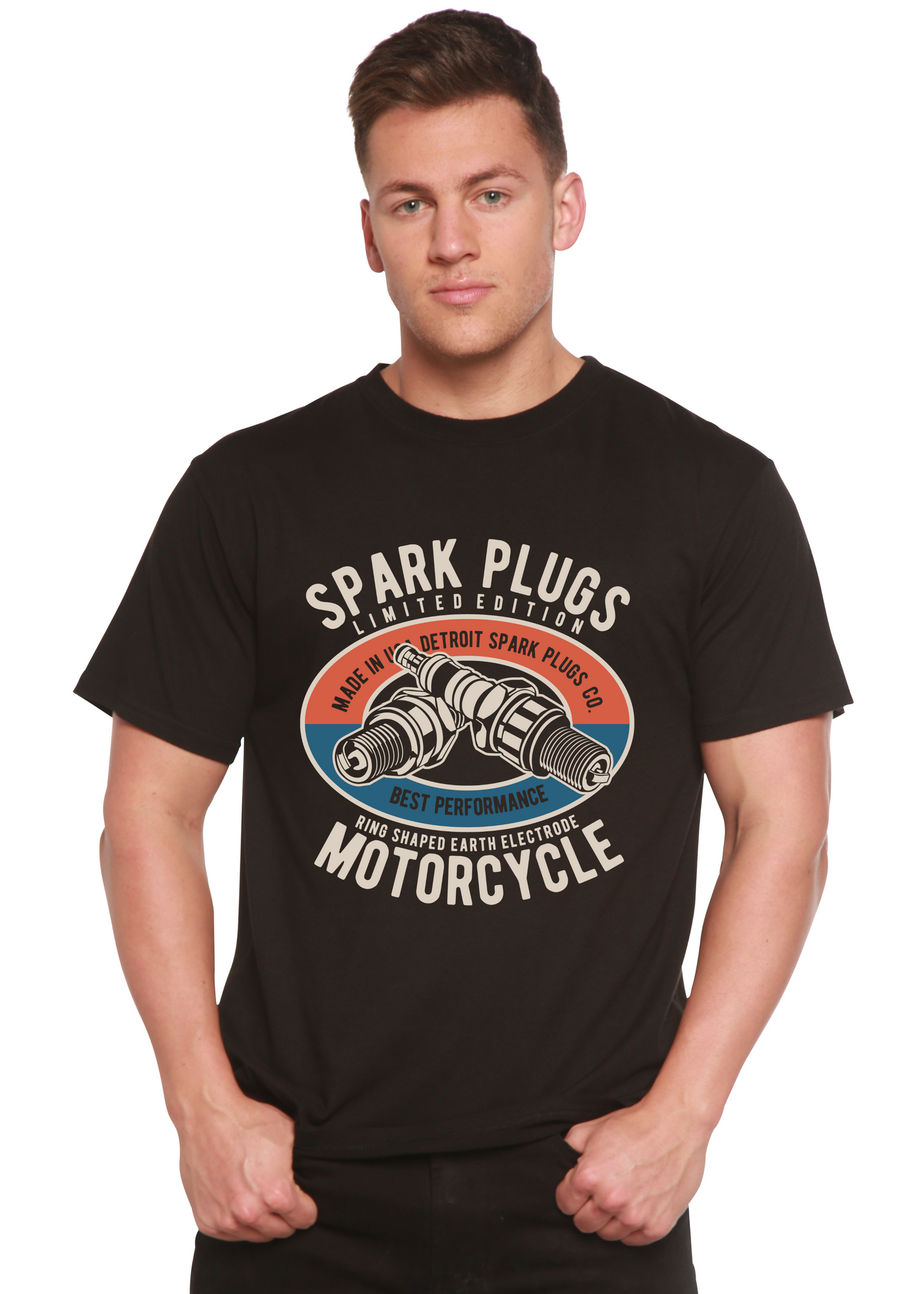Spark Plugs Spun Bamboo® Men's Bamboo Viscose/Organic Cotton Short Sleeve Graphic T-Shirt