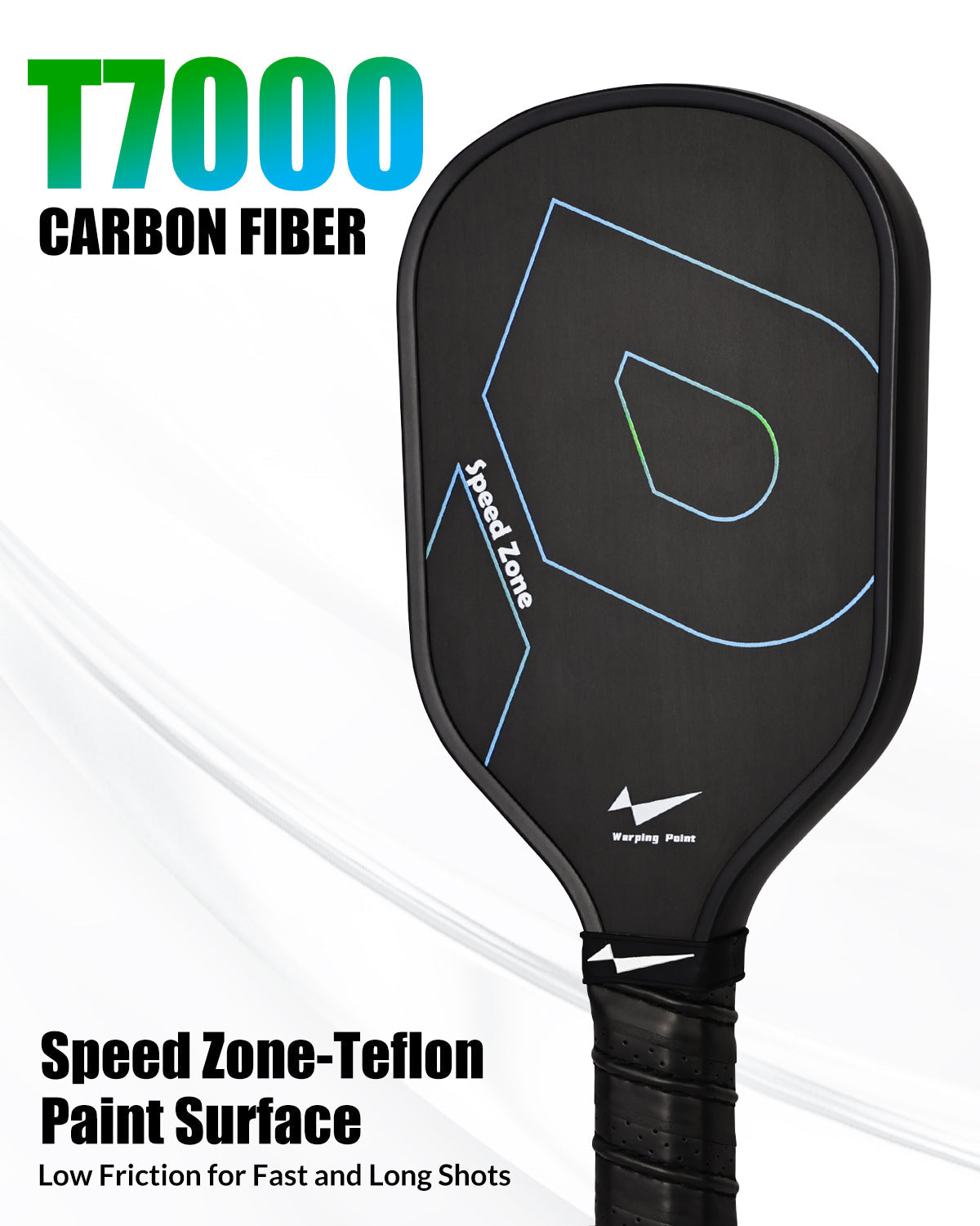 Pickleball Training Paddle 16mm - Carbon Fiber Surface & Cushioned Grip for Spin & Control