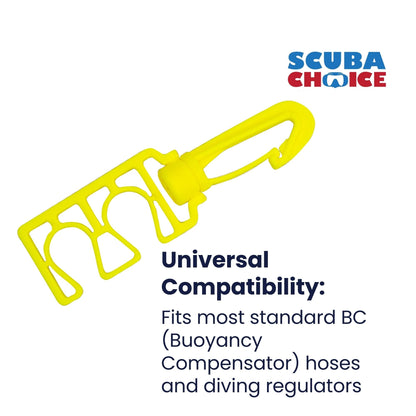 Scuba Choice Scuba Hose Clip Holder for Snorkeling & Diving, BCD Hose Snap Hook Attachment