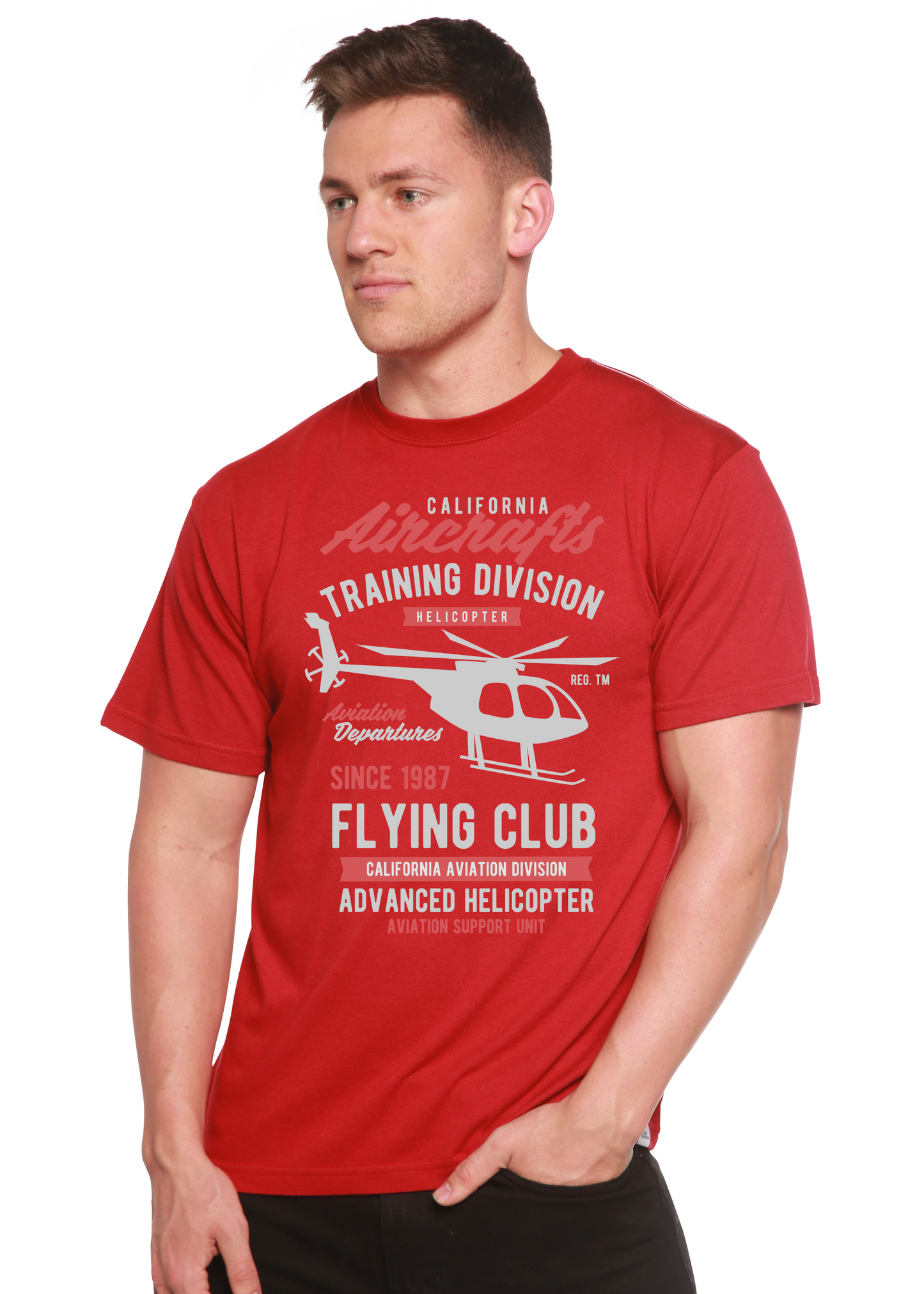 California Aircraft Men's Bamboo Viscose/Organic Cotton Short Sleeve Graphic T-Shirt