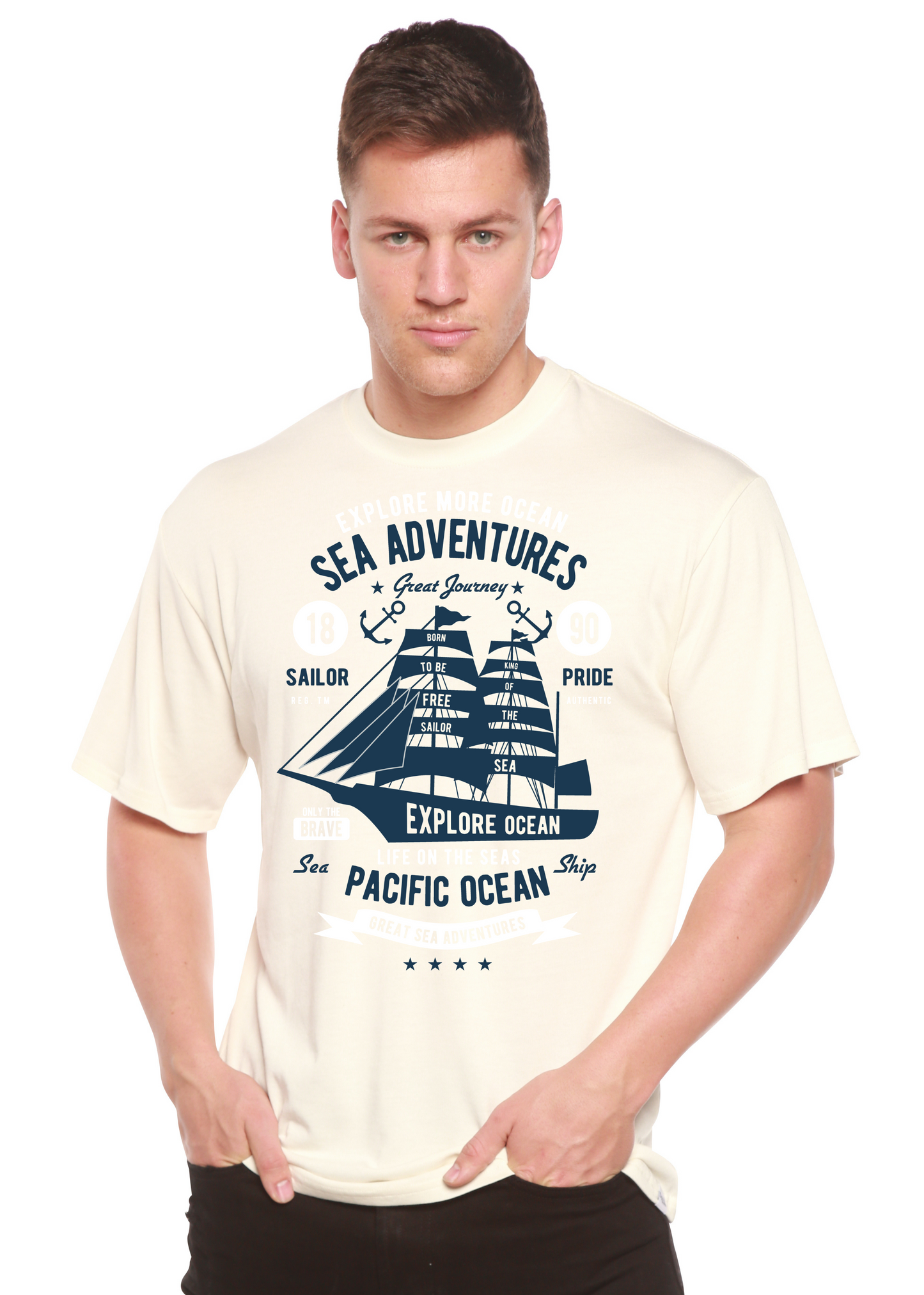 Sea Adventures Spun Bamboo® Men's Bamboo Viscose/Organic Cotton Short Sleeve Graphic T-Shirt