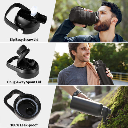 Votagoo 64Oz Half Gallon Stainless Steel Insulated Tactical Water Bottle with Metal Military Water Bottle Tactical Carrier Bag