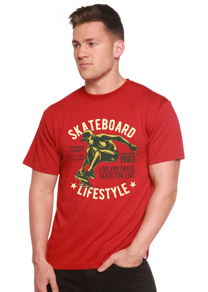 Skateboard Lifestyle Men's Bamboo Viscose/Organic Cotton Short Sleeve Graphic T-Shirt