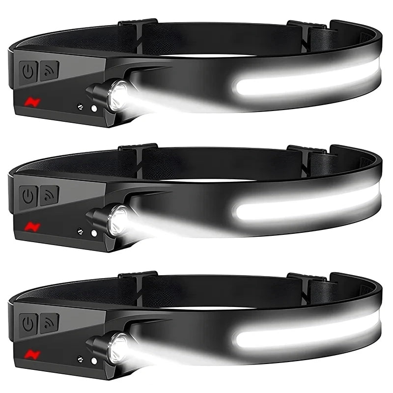 Headlamp USB Rechargeable LED  Waterproof, Motion Sensor Camping/Hiking Light - Triathlete Store