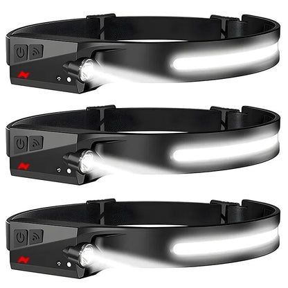 Headlamp USB Rechargeable LED  Waterproof, Motion Sensor Camping/Hiking Light - Triathlete Store