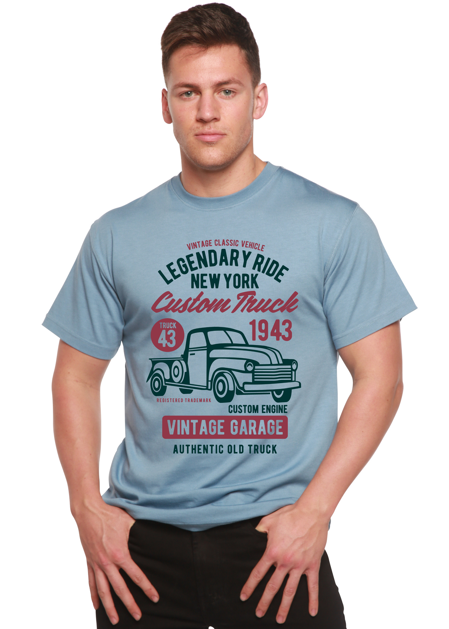Legendary Ride Custom Truck Men's Bamboo Viscose/Organic Cotton Short Sleeve Graphic T-Shirt