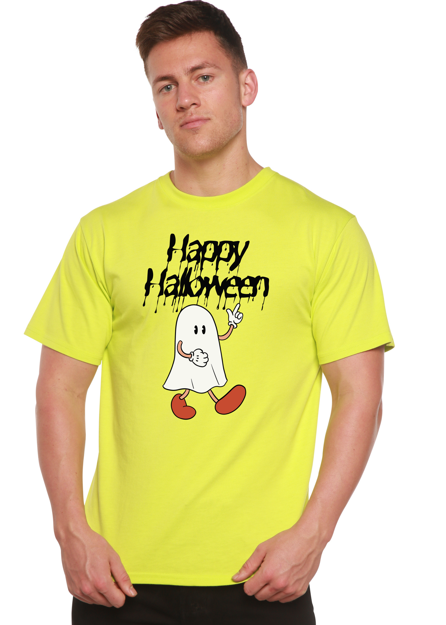 Happy Halloween Men's Bamboo Viscose/Organic Cotton Short Sleeve Graphic T-Shirt