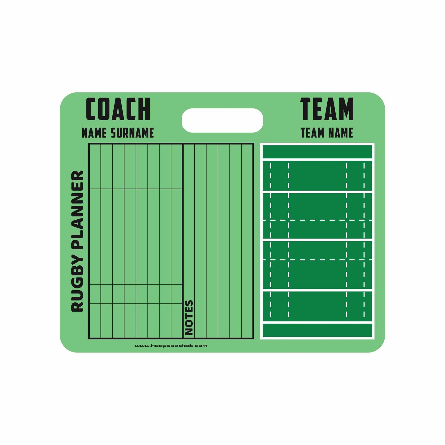 Custom Rugby Magnetic Coaching Board 11.4'' x 9.4'' / 29 cm x 24 cm