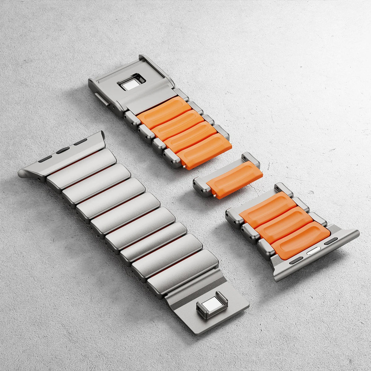 Premium Stainless Steel and Titanium Apple Watch Band | Soft Silicone Lining