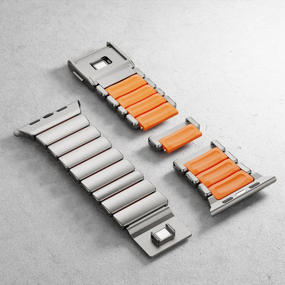 Premium Stainless Steel and Titanium Apple Watch Band | Soft Silicone Lining