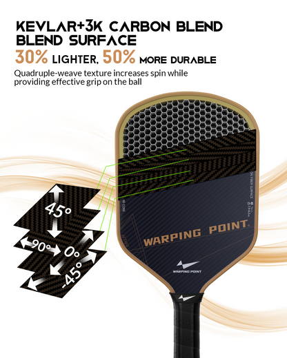 Aether Hybrid Pickleball Paddle Kevlar Carbon Fiber 16mm - Power & Control