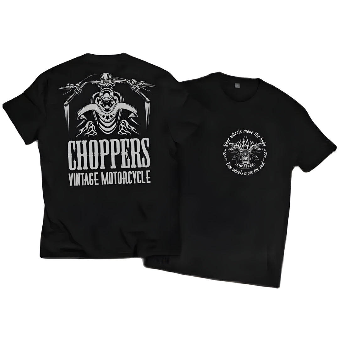 Retro and Vintage Graphic Cotton T-shirt Unisex For Biker