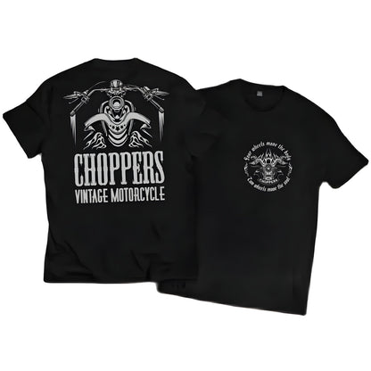 Retro and Vintage Graphic Cotton T-shirt Unisex For Biker