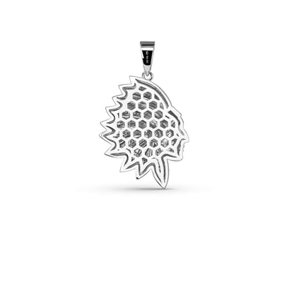 Native American Indian Chef Moissanite Pendant 925 Sterling Silver