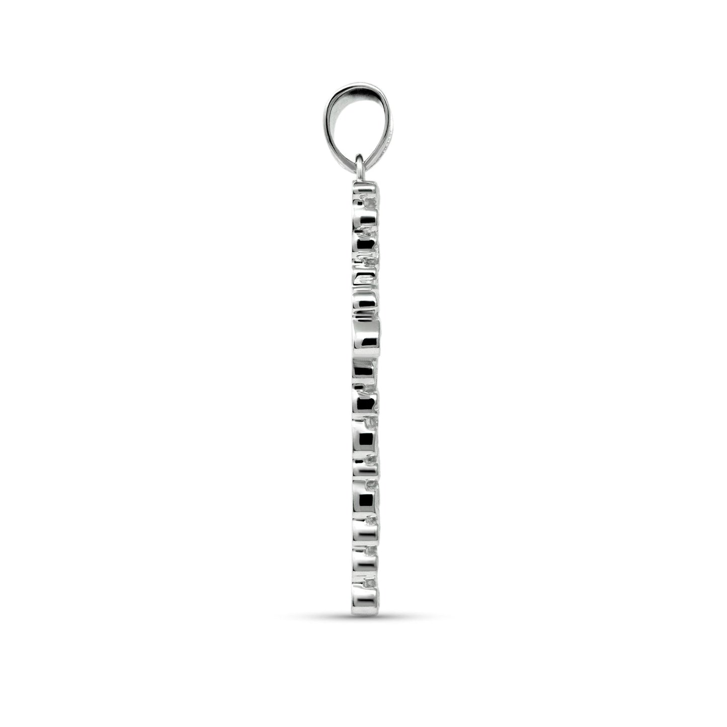 Nugget Cross Pendant Religious 925 Sterling Silver