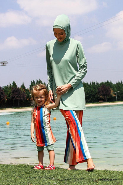 Lycra Green Kids Swimsuit K2210