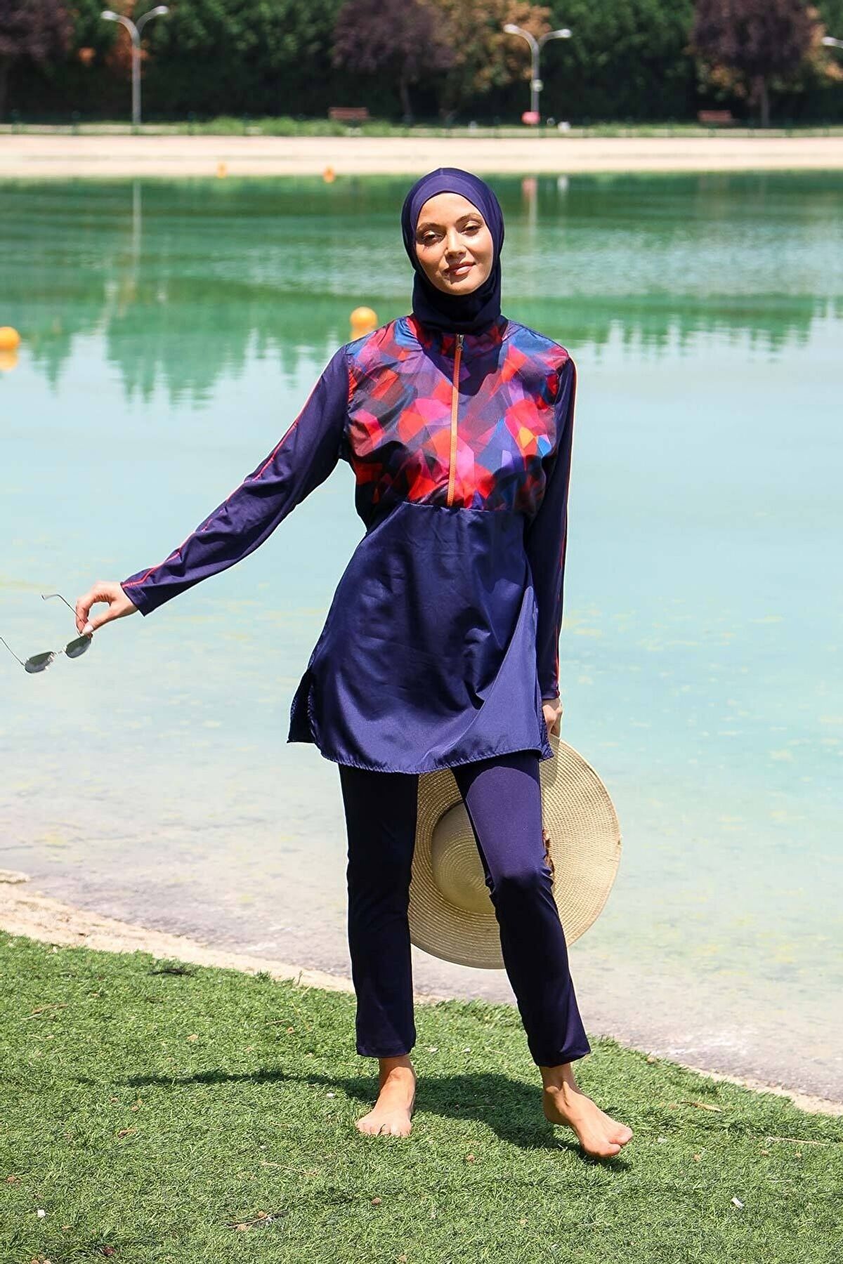 Woven Navy Burkini Modest Swimwear M2269
