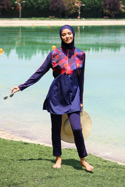 Woven Navy Burkini Modest Swimwear M2269