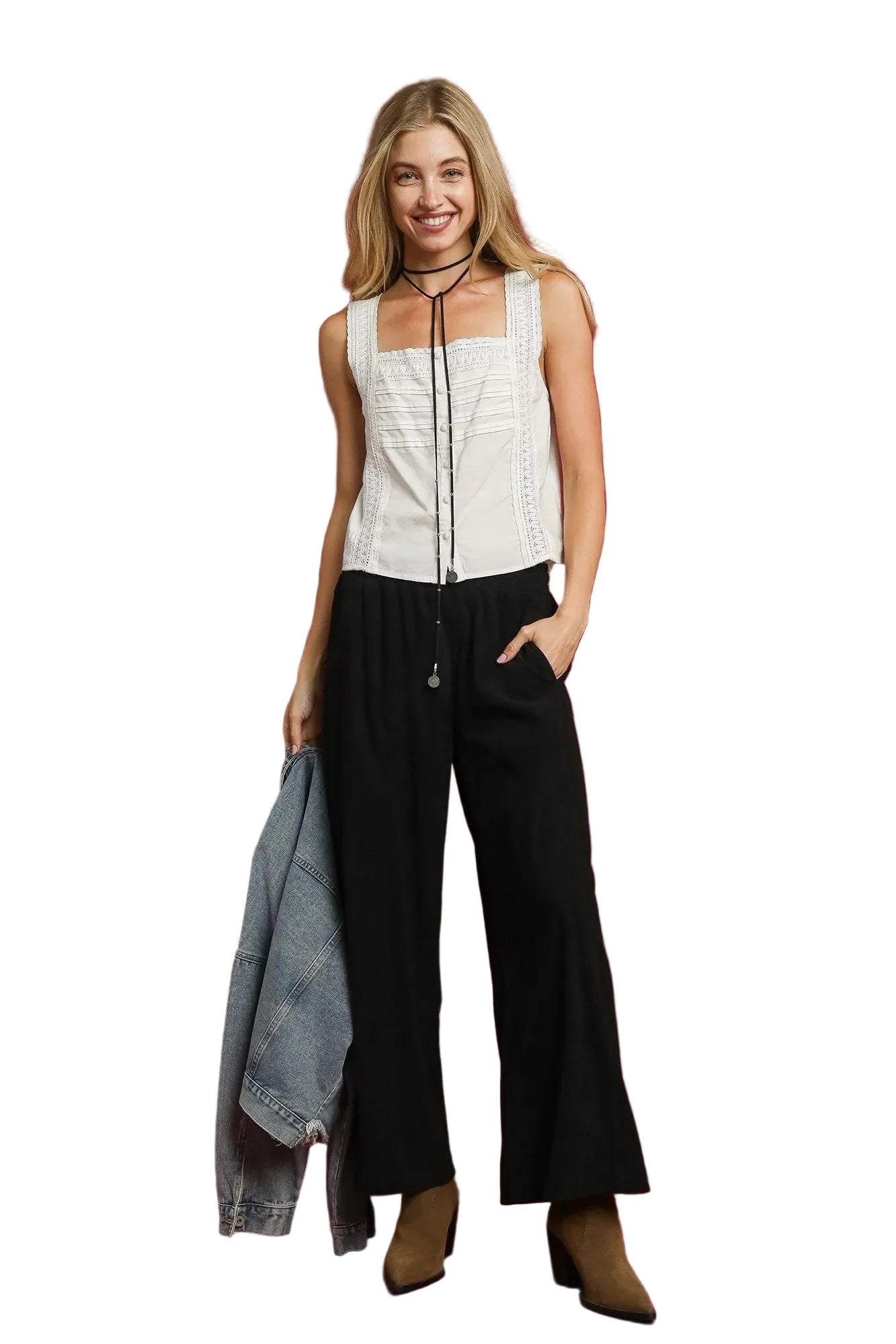 Wide-Leg Corduroy Pants