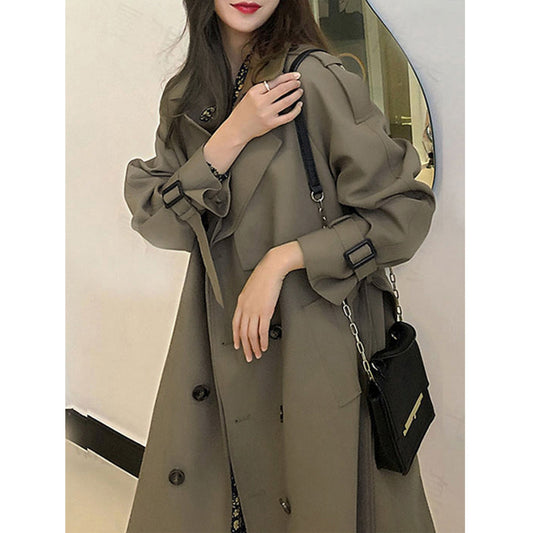 Women’s Elegant Oversized Trench Coat – Mid-Length Style