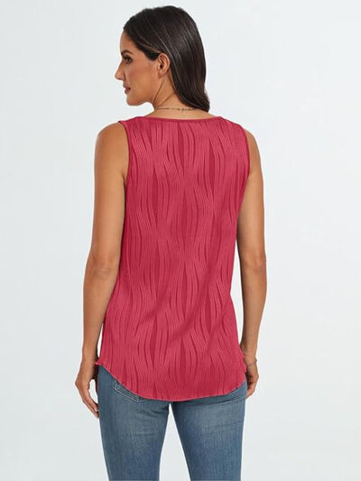 Round Neck Wide Strap Tank - Sybaritic Boutique