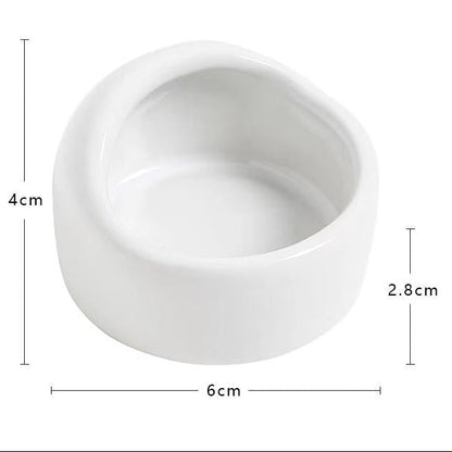 Glazed Ceramic Inward-Lip Feeder Dish