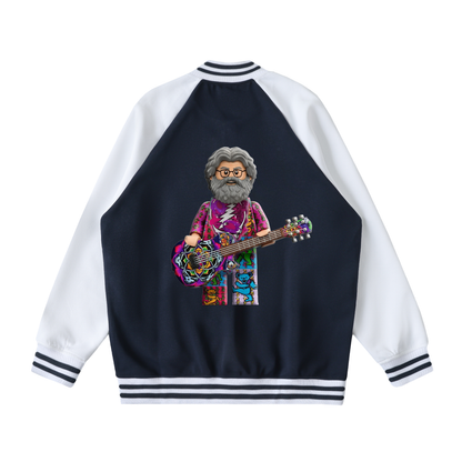 Jerry Garcia Top Hat Two Tone Raglan Sleeve Varsity Jacket