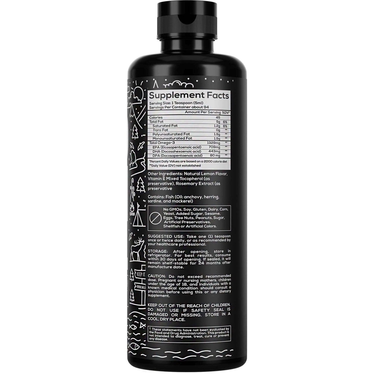 Wholesale Case of 6 - Wild Fish Oil, 16oz, Omega-3