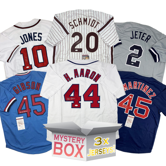 3x Hall of Famers Autographed/Signed Baseball Jerseys Mystery Box with PSA JSA or Beckett COA