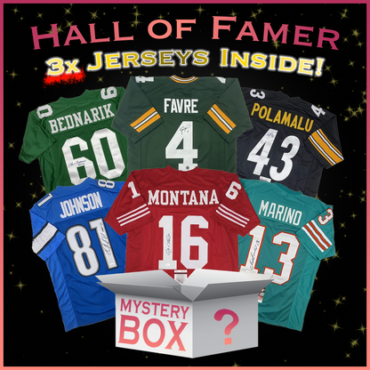 3x Hall of Famers Autographed/Signed Football Jerseys Mystery Box with PSA JSA or Beckett COA - Triathlete Store
