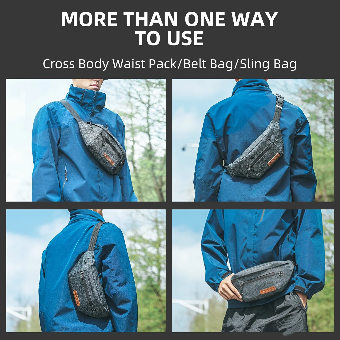 ROCKBROS Fanny Pack 1.5L Capacity Belt Bag