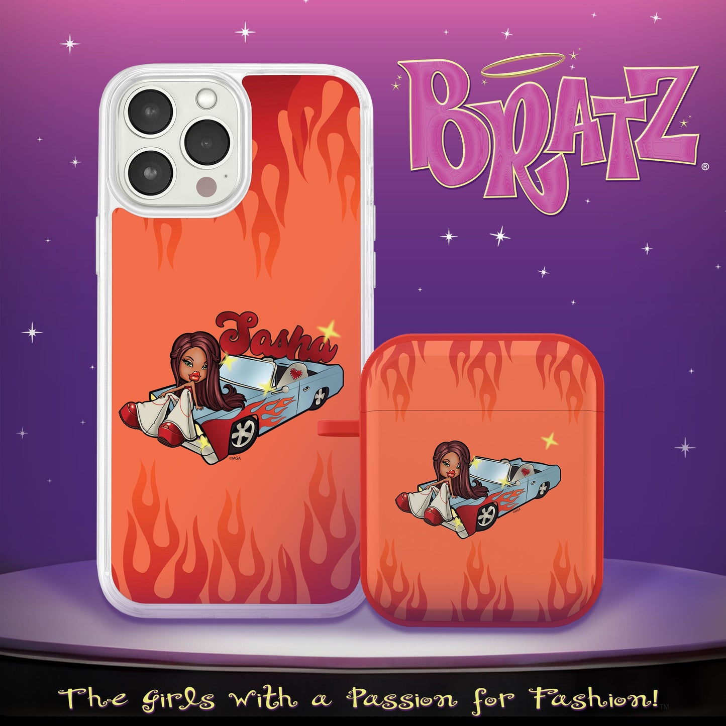 Bratz® Passion For Fashion HD Apple iPhone 13 Mag-Safe Phone Case and AirPods Gen 1 & 2 Combo Package