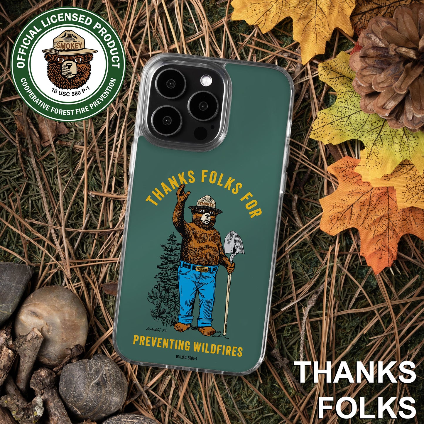 Smokey Bear Classic HD Apple iPhone 14 Series Mag-Safe Phone Case