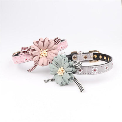 Cute Flower Dog Collar Bow Tie