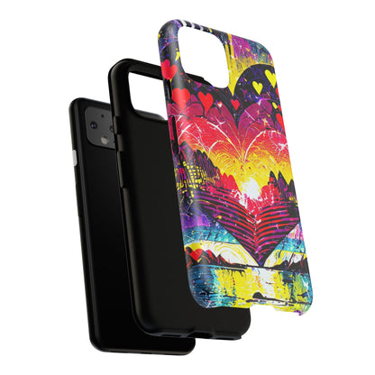 Vibrant Heart Sunset Tough Phone Case