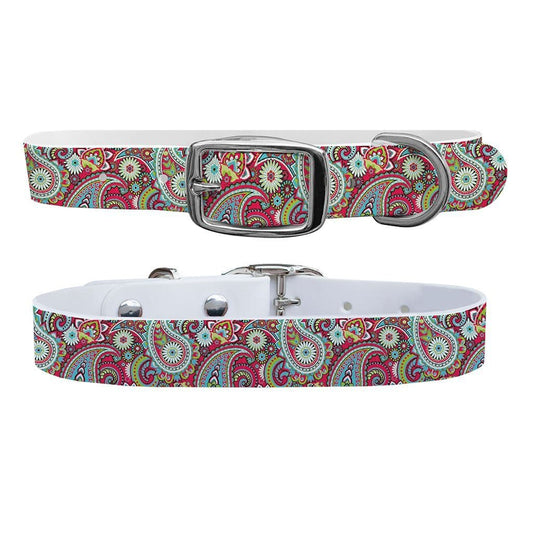 Paisley Magenta Dog Collar