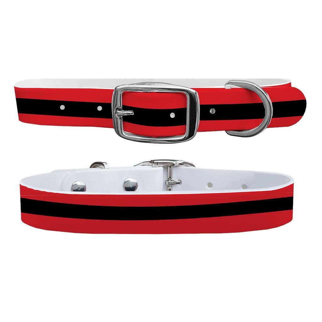 Red Black Stripes Dog Collar