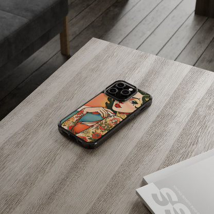Retro Pin Up Clear Phone Case