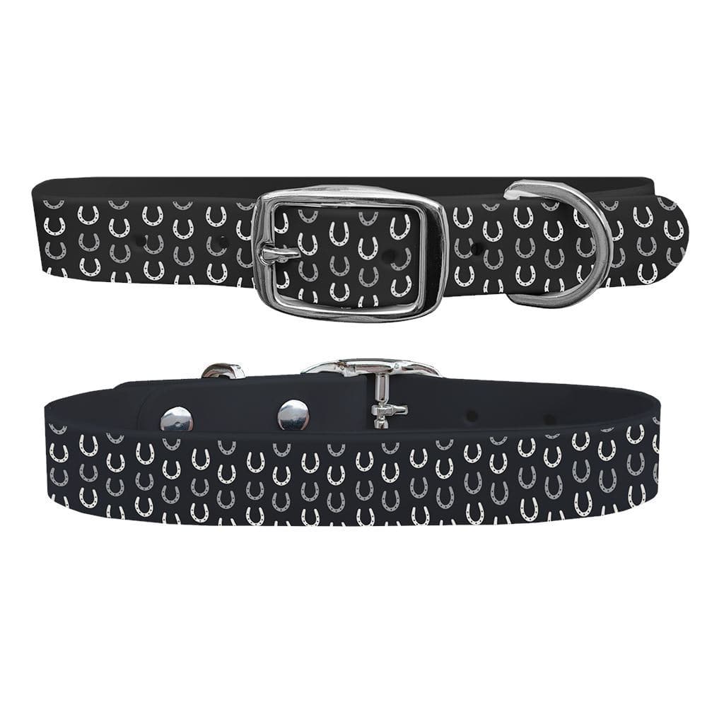 Horseshoes Black Dog Collar